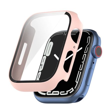 Apple Watch (41mm) Polycarbonat Case mit gehärtetem Glas - Frame Series - rosa