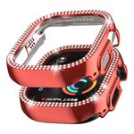 Apple Watch (49mm) Polycarbonat Case mit Glitzersteinen - Rhinestone Series - rot