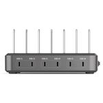6 Port USB-C Ladestation (140W) - Multiport Ladedock - schwarz