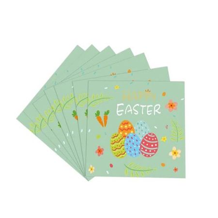 Einweg Papier Servietten Ostern 20er-Pack (25x25 cm) - Party Geschirr - Happy Easter - grün