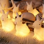 LED Ostern Lichterkette (1.5 m) - 10LEDs - Oster Deko Lichterkette - Batteriebetrieben - Osterhase