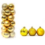 Weihnachtskugeln mini (24er-Set) - Weihnachtsbaum Dekoration - Chrisy Series - gold