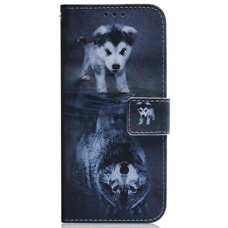 Samsung Galaxy A25 5G Handy Hülle - Leder Bookcover Image Series - Hund und Wolf