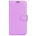 Samsung Galaxy A15 5G / 4G Handy Hülle - Litchi Leder Bookcover Series - purpur