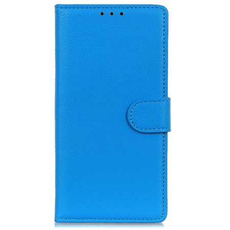 Samsung Galaxy A35 5G Handy Hülle - Litchi Leder Bookcover Series - blau
