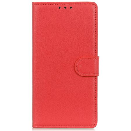 Samsung Galaxy A35 5G Handy Hülle - Litchi Leder Bookcover Series - rot