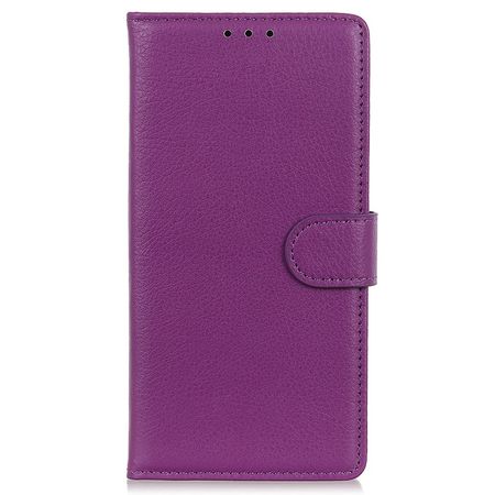 Samsung Galaxy A55 5G Handy Hülle - Litchi Leder Bookcover Series - purpur
