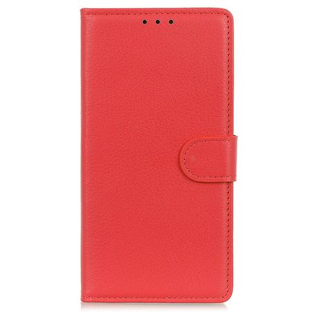 Samsung Galaxy A55 5G Handy Hülle - Litchi Leder Bookcover Series - rot