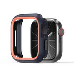 Dux Ducis - Apple Watch (41mm) Silikon und PC Hülle - Bamo Series - dunkelblau/orange