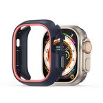 Dux Ducis - Apple Watch Ultra (49mm) Silikon und PC Hülle - Bamo Series - dunkelblau/orange