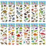 Sticker für Kinder (12er Set) - 150 selbstklebende 3D Sticker mit Motiv - Dinosaurier