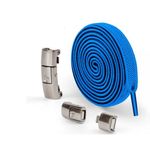 1 Paar Elastische Schnürsenkel ohne zu Binden 100 cm - mit Druckknopf-Verschluss - Press Lock Series - blau