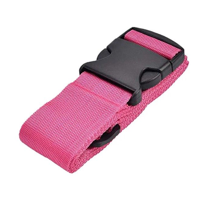 Verstellbarer Koffergurt (180x5 cm) - Nylon Gepäck Gurt - Reise Zubehör - Kent Series - pink