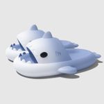 Hai Hausschuhe - Shark Slides - Sommer Pantolette flach - Unisex - Grösse 36/37 - Shark Cloud Series - blau/weiss