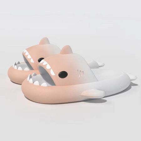 Hai Hausschuhe - Shark Slides - Sommer Pantolette flach - Unisex - Grösse 38/39 - Shark Cloud Series - weiss/rosa