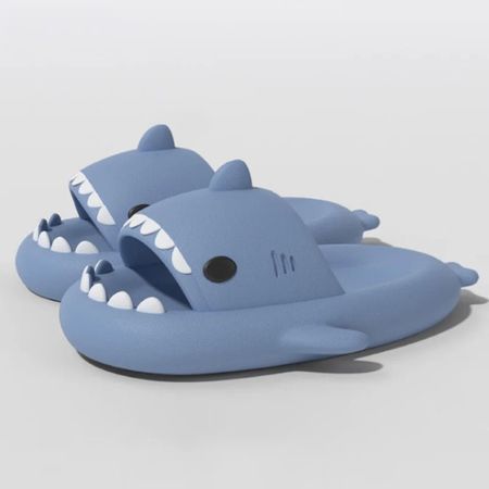 Hai Hausschuhe - Shark Slides - Sommer Pantolette flach - Unisex - Grösse 42/43 - Shark Cloud Series - blau