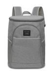 Thermo Rucksack 20 Liter (26x19.5x37 cm) - Kühltasche - Isolierter Kühlrucksack - Raven Series - grau