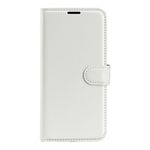 OnePlus 12 Handy Hülle - Litchi Leder Bookcover Series - weiss