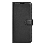 OnePlus 12 Handy Hülle - Litchi Leder Bookcover Series - schwarz