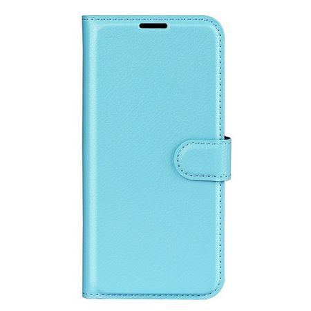 OnePlus 12 Handy Hülle - Litchi Leder Bookcover Series - blau