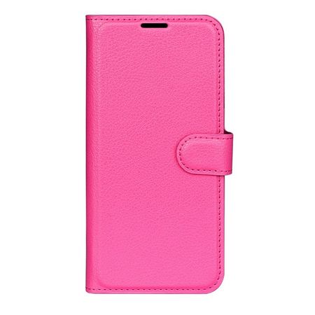 OnePlus 12 Handy Hülle - Litchi Leder Bookcover Series - pink