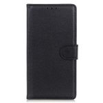 Xiaomi 14 Ultra Handy Hülle - Litchi Leder Bookcover Series - schwarz