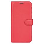 Google Pixel 9 Pro Handy Hülle - Litchi Leder Bookcover Series - rot