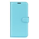 Realme 12+ Handy Hülle - Litchi Leder Bookcover Series - blau