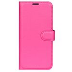 Motorola Edge 50 Pro Handy Hülle - Litchi Leder Bookcover Series - rosa