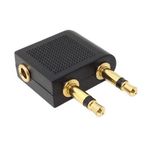 Flugzeug Reise Kopfhörer Audio Adapter 3.5mm Klinke AUX Buchse - Classic Series - Schwarz