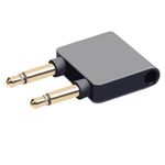 Flugzeug Reise Kopfhörer Audio Adapter 3.5mm Klinke AUX Buchse - Signature Series - Schwarz