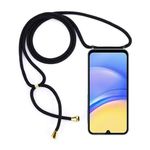 MU Style - Samsung Galaxy A15 5G / 4G Handykette - Necklace TPU Umhänge Hülle - transparent/schwarz