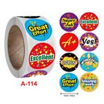 Stickerset für Kinder - selbstklebende Sticker mit Motiv - Rolle mit 500 Sticker - Schriftzug 4