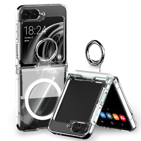 Goospery - Samsung Galaxy Z Flip6 Hülle - MagSafe Pro Ring Case Series - transparent