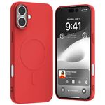 Goospery - iPhone 16 Plus Hülle - Semi Silicone MagSafe Case Series - rot