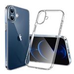 iPhone 16 Plus Hülle (PC / TPU Case) - Polycarbonat Rückseite + TPU Ränder - transparent