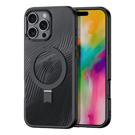 Dux Ducis - iPhone 16 Pro Max Hülle - Hardcase - MagSafe - mit Standfunktion - Aimo Mag Stand Series - schwarz