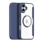 Dux Ducis - iPhone 16 Hülle - Leder Bookcover mit Standfunktion - Skin X Pro Series - blau