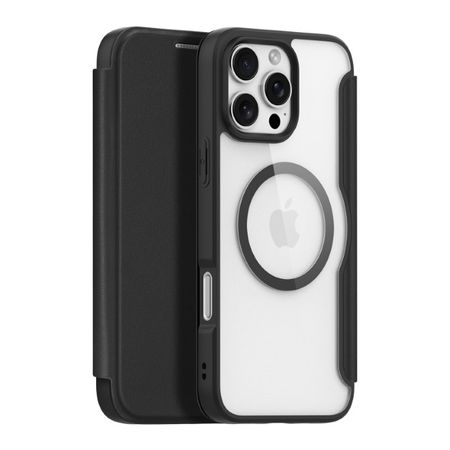 Dux Ducis - iPhone 16 Pro Max Hülle - Leder Bookcover mit Standfunktion - Skin X Pro Series - schwarz