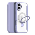 Dux Ducis - iPhone 16 Hülle - Leder Bookcover mit Ring Standfunktion - Skin X Pro 360° Ring Stand Series - purpur