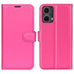 Motorola Moto G85 5G Handy Hülle - Litchi Leder Bookcover Series - pink