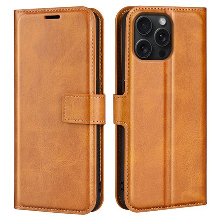 iPhone 16 Pro Handy Hülle - Classic II Leder Bookcover Series - gelb