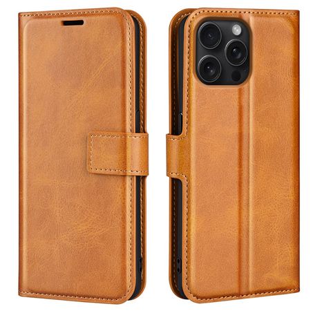 iPhone 16 Pro Max Handy Hülle - Classic II Leder Bookcover Series - gelb