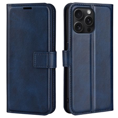 iPhone 16 Pro Max Handy Hülle - Classic II Leder Bookcover Series - blau