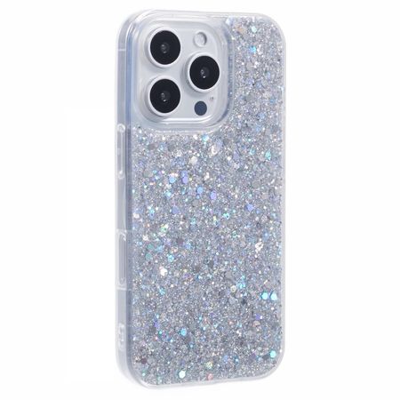 iPhone 16 Pro Max Handy Hülle - Glitzer TPU Softcase Series - silber