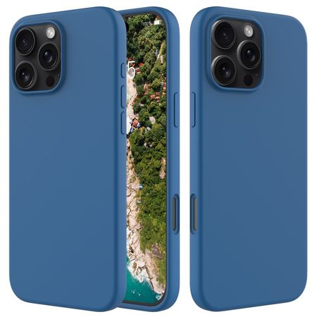 iPhone 16 Pro Max Handy Hülle - Softcase - Liquid Silicone Series - blau