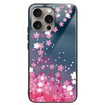 iPhone 16 Pro Max Hülle - Gehärtetes Glas Hardcase mit Soft TPU Ränder - Blumen