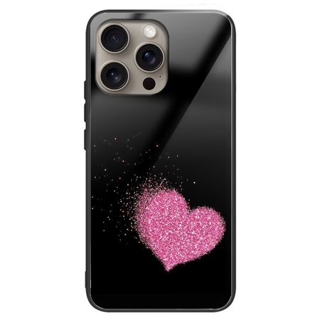 iPhone 16 Pro Max Hülle - Gehärtetes Glas Hardcase mit Soft TPU Ränder - Herz