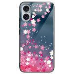 iPhone 16 Hülle - Gehärtetes Glas Hardcase mit Soft TPU Ränder - Blumen