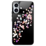 iPhone 16 Plus Hülle - Gehärtetes Glas Hardcase mit Soft TPU Ränder - Flora